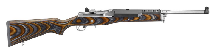 RUGER MINI 14 556 RIFLE 18.5'' BARREL 2 MAGAZINES 5 ROUNDS CHEVRON LAMINATE STOCK