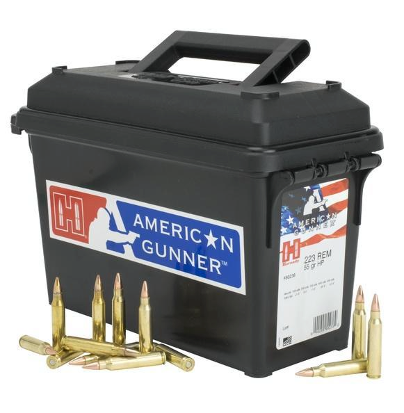HORNADY 223 REM 55 GRAIN HOLLOW POINT MATCH AMMUNITION 200 ROUND AMMO CAN