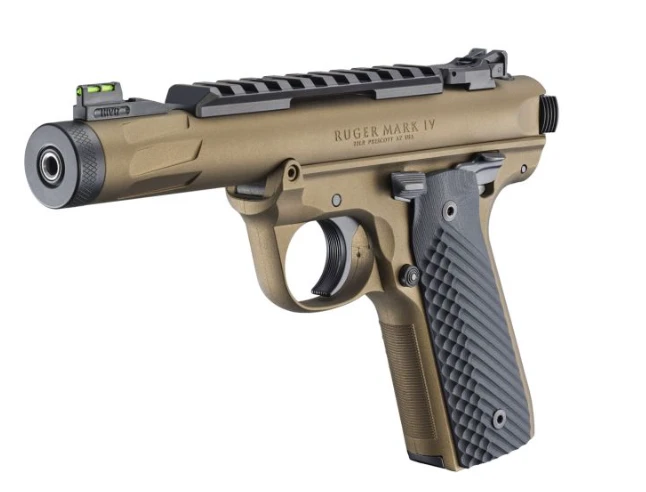 RUGER MARK IV 22LR SEMI-AUTO PISTOL 22/45 LITE 4.4'' THREADED BAREL SILENCER SHOP EXCLUSIVE 10 ROUNDS 2 MAGAZINES - BURNT BRONZE