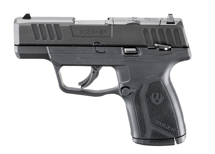 RUGER MAX 9 SUB-COMPACT 9MM PISTOL OPTICS READY THUMB SAFETY 10 ROUNDS 1 MAGAZINE