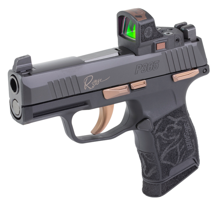 SIG SAUER P365 ROSE 380 ACP 3.1'' BARREL + ROMEO-RS RED DOT OPTIC 10 ROUNDS 2 MAGAZINES