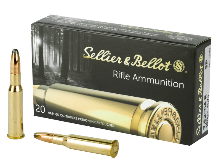 SELLIER & BELLOT 7.62X54R 180 GRAIN SOFT POINT 20 ROUND BOX