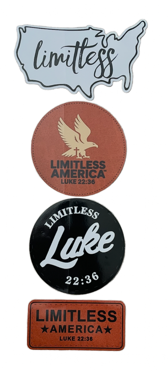 LIMITLESS AMERICA STICKER PACK (4) LOGO STICKERS