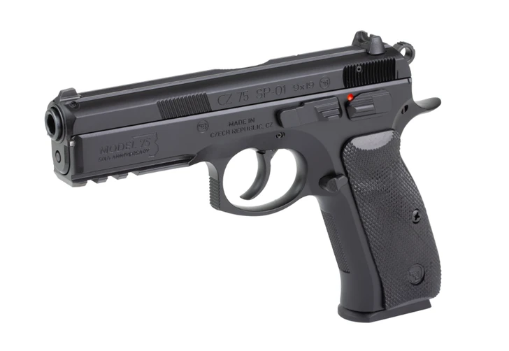 CZ SP-01 9MM SEMI-AUTO PISTOL 4.6'' BARREL DA/SA POLYCOAT FINISH BLACK STEEL FRAME 10 ROUNDS 2 MAGAZINES - BLACK