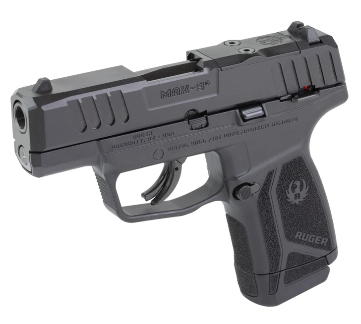 RUGER MAX-9 9MM SUB-COMPACT SEMI-AUTO PISTOL 3.2'' BARREL OPTICS READY 1 MAGAZINE - BLACK