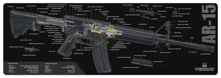 TEKMAT AR-15 CUTAWAY 3D CLEANING AND PARTS MAT