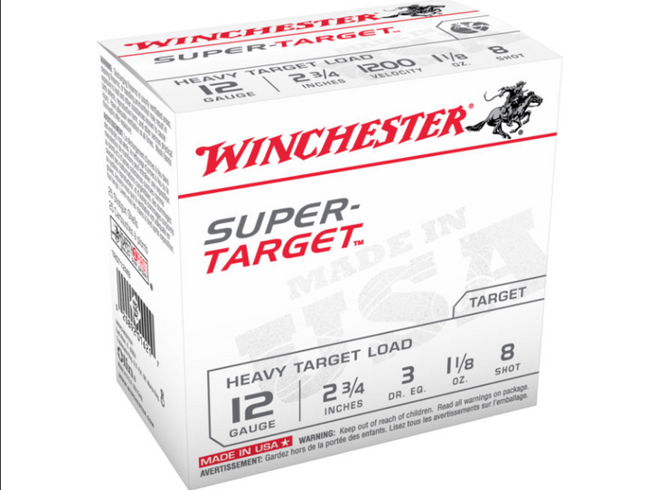 WINCHESTER SUPER-TARGET 12 GAUGE 2 3/4 1 1/8OZ. 8 SHOT - 25 SHELLS