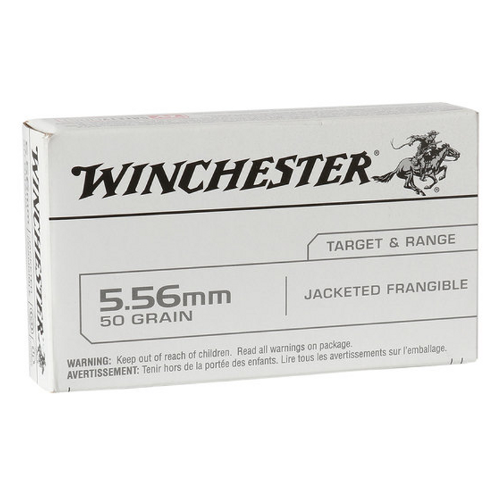 WINCHESTER 5.56 50 GR JACKETED FRANGIBLE AMMUNITION - 20 ROUNDS