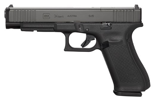 GLOCK 34 GEN5 9MM FRONT SERRATIONS PISTOL MOS - BLACK