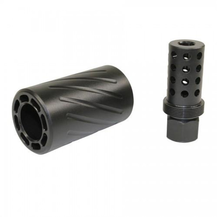 GUNTEC AR-15 MUZZLE COMP WITH QD BLAST SHIELD - BLACK