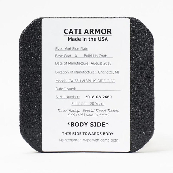 CATI ARMOR AR600 BODY ARMOR 6X6 SIDE PLATE