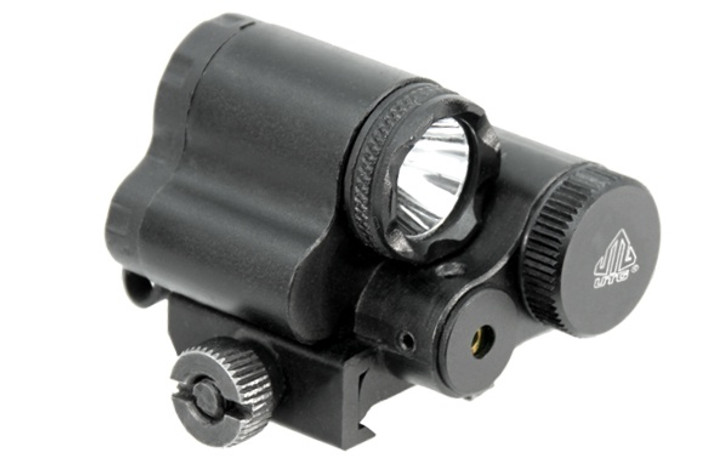 UTG SUB-COMPACT LED LIGHT AND AIMING ADJUSTABLE RED LASER 120 LUMENS