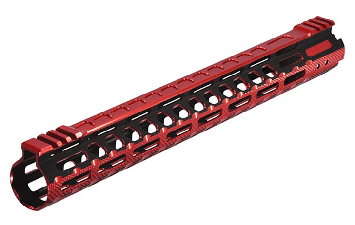 UTG PRO M-LOK AR15 15" ULTRA SLIM RAIL - BLACK & RED