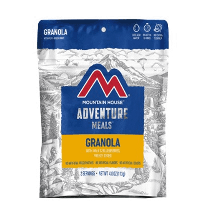 MOUNTAIN HOUSE ADVENTURE MEALS GRANOLA WITH MILK & BLUEBERRIES FREEZE DRIED 4.0 OZ - 2 SERVINGS
