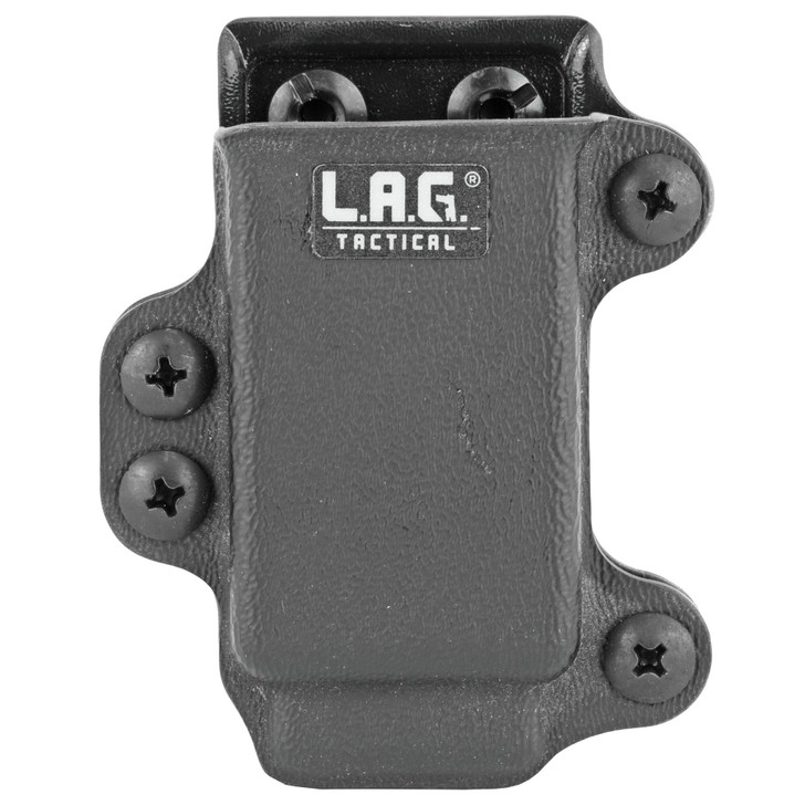 L.A.G. TACTICAL SINGLE PISTOL MAGAZINE CARRIER FITS MOST SINGLE STACK 9/40 SLIM MAGS KYDEX - BLACK