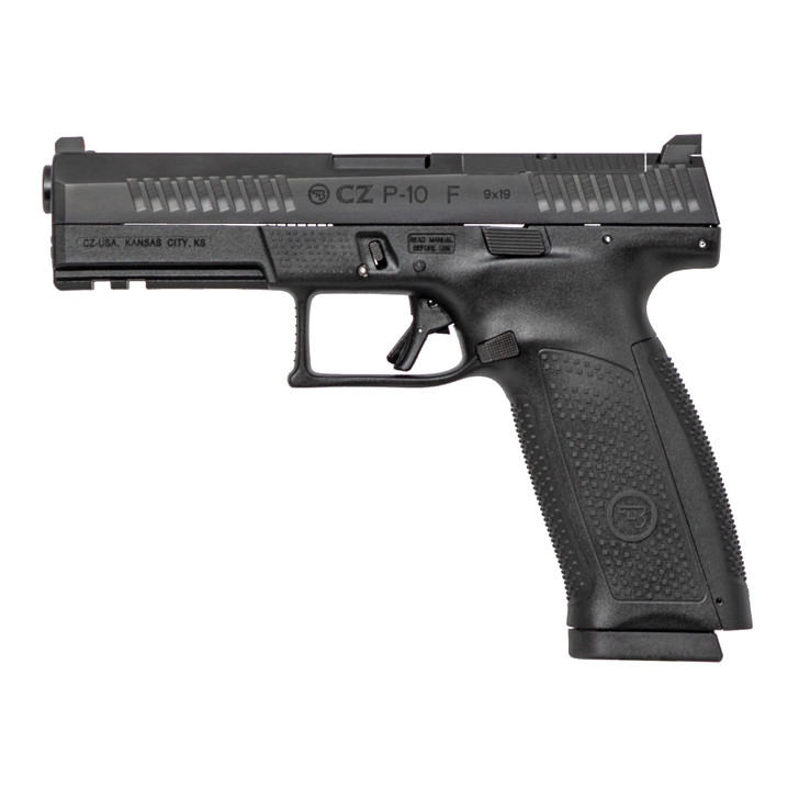 CZ P-10F 9MM 4.5" BARREL TRIGGER SAFETY FULL SIZE 19 ROUND SEMI AUTO ORANGE FRONT SIGHTS - BLACK
