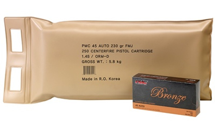 PMC 45 AUTO 230 GRAIN FMJ - 250 ROUND BULK PACK