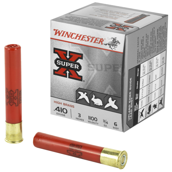 WINCHESTER AMMUNITION SUPER-X 410 GAUGE 3" #6 3/4OZ 1100 FPS - 25 ROUND BOX