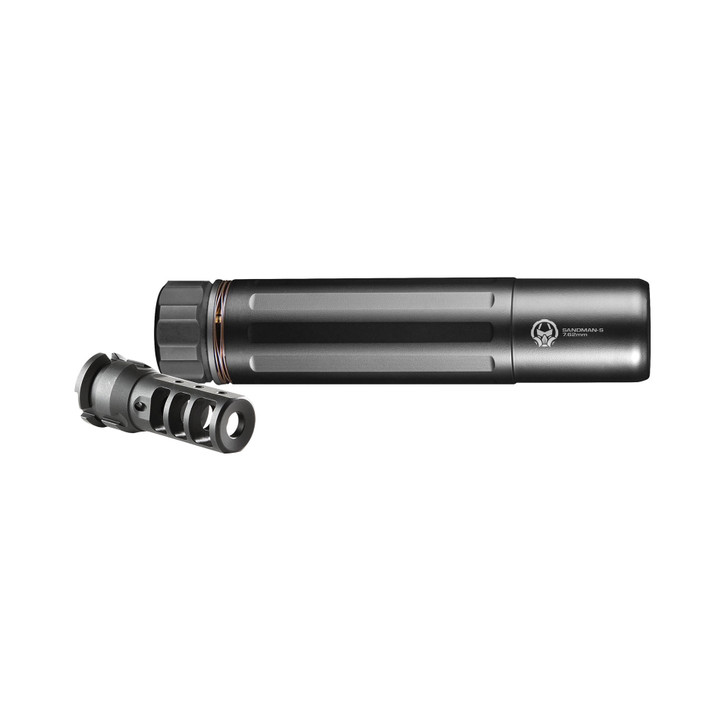 DEAD AIR ARMAMENT SANDMAN-S RIFLE SUPPRESSOR 5.56MM/7.62MM WITH 5/8x24 NITRIDE MUZZLE DEVICE - BLACK