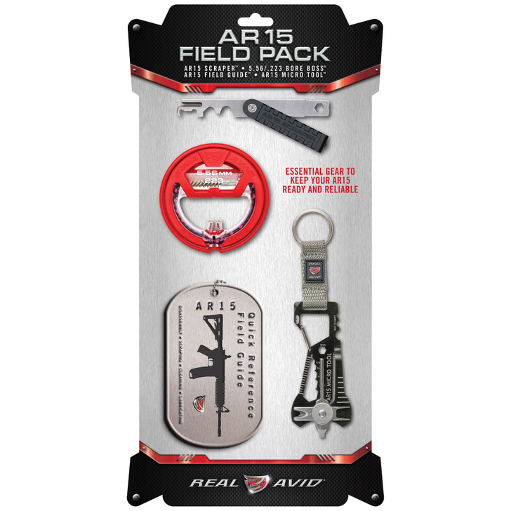 REAL AVID AR15 FIELD KIT CONTAINS .223 BORE BOSS AR15 SCRAPPER/MICRO TOOL/FIELD GUIDE