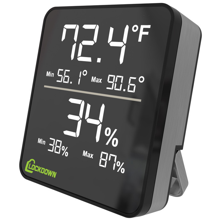 LOCKDOWN DIGITAL WIRELESS HYGROMETER - BLACK