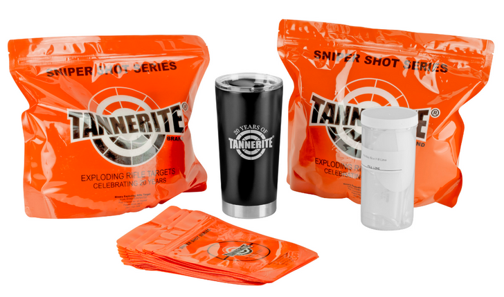 TANNERITE 10 LB GIFT PACK 10 POUNDS OF TANNERITE 20 LOAD YOUR OWN TARGETS 1 TANNERITE TUMBLER