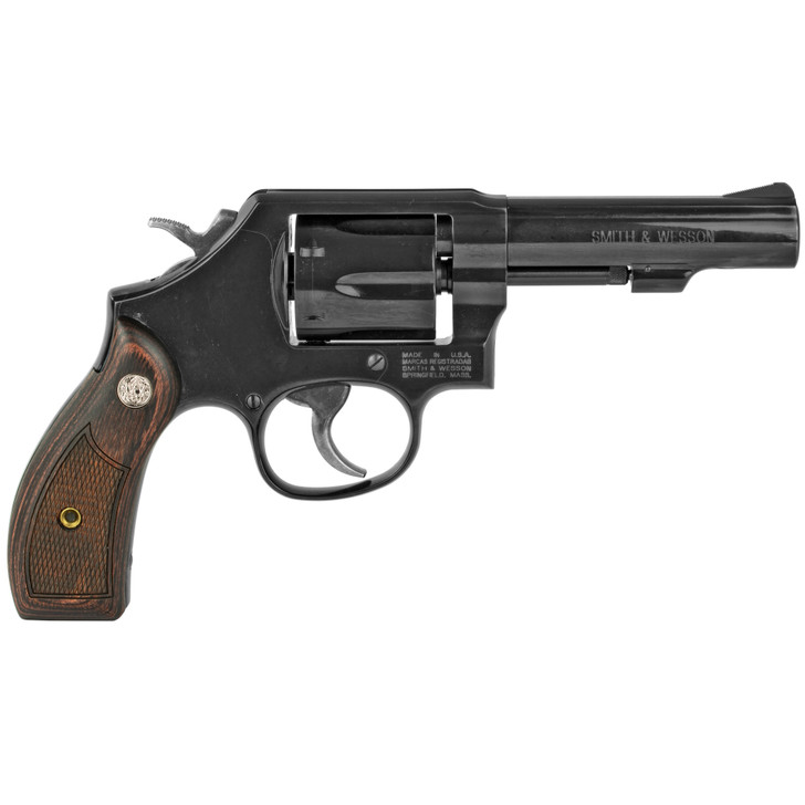 SMITH & WESSON MODEL 10-14 DOUBLE ACTION REVOLVER 38 S&W SPL +P 4" BARREL 6 ROUND - BLUE FINISH/WOOD GRIPS