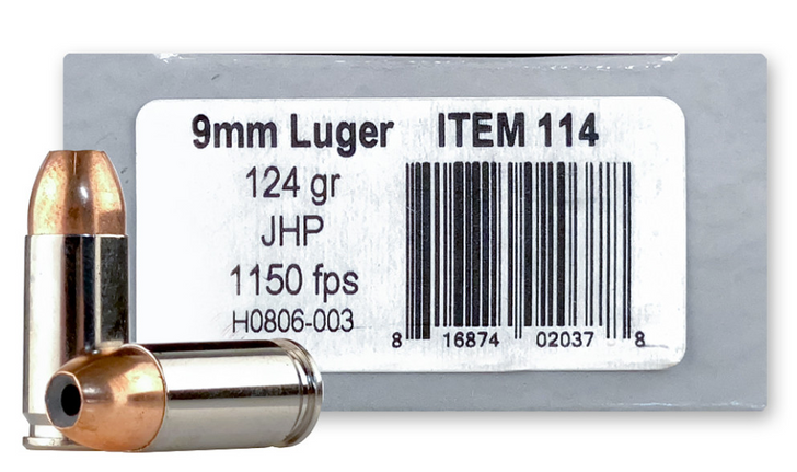 UNDERWOOD AMMUNITION 9MM LUGER 124 GR SPORTING JACKETED HOLLOW POINT HUNTING & SELF DEFENSE AMMO 20 ROUND BOX