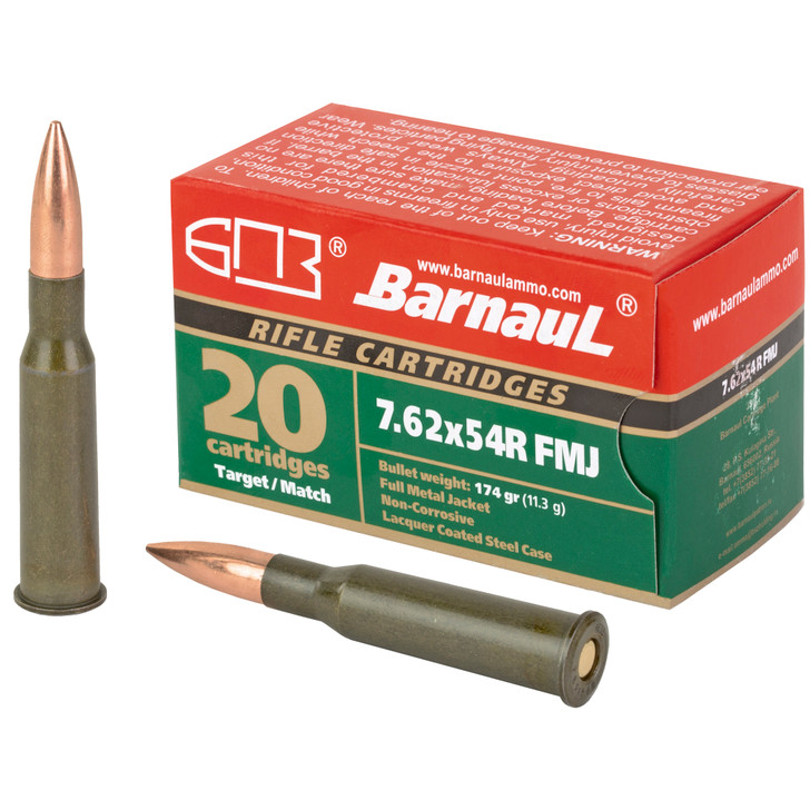 BARNAUL AMMUNITION 7.62X54R 174 GRAIN FULL METAL JACKET - 20 ROUND BOX