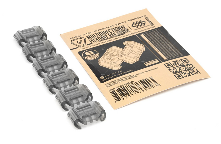 STRIKE INDUSTRIES MULTIDIRECTIONAL PICATINNY RAIL COVER WITH CABLE MANAGEMENT (6 PACK)