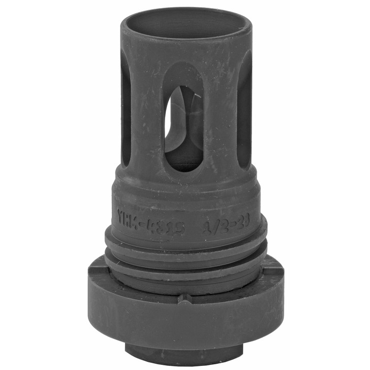 YANKEE HILL MACHINE CO MINI QD FLASH HIDER MATTE BLACK 1/2-28" THREAD FITS TURBO T2 TURBO K RESONATOR R2 RESONATOR K, NITRO .30, ALL PHANTOM .30 CALIBER