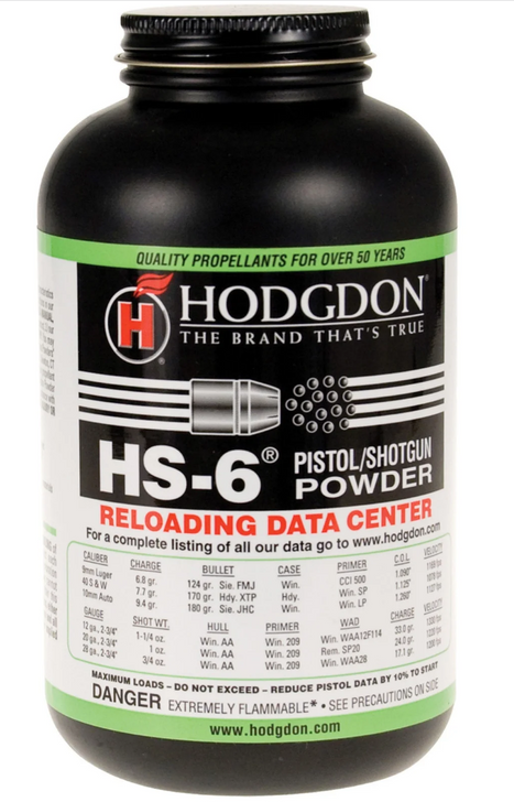 HODGDON HS-6 SPHERICAL SHOTSHELL & HANDGUN POWDER 1 LBS