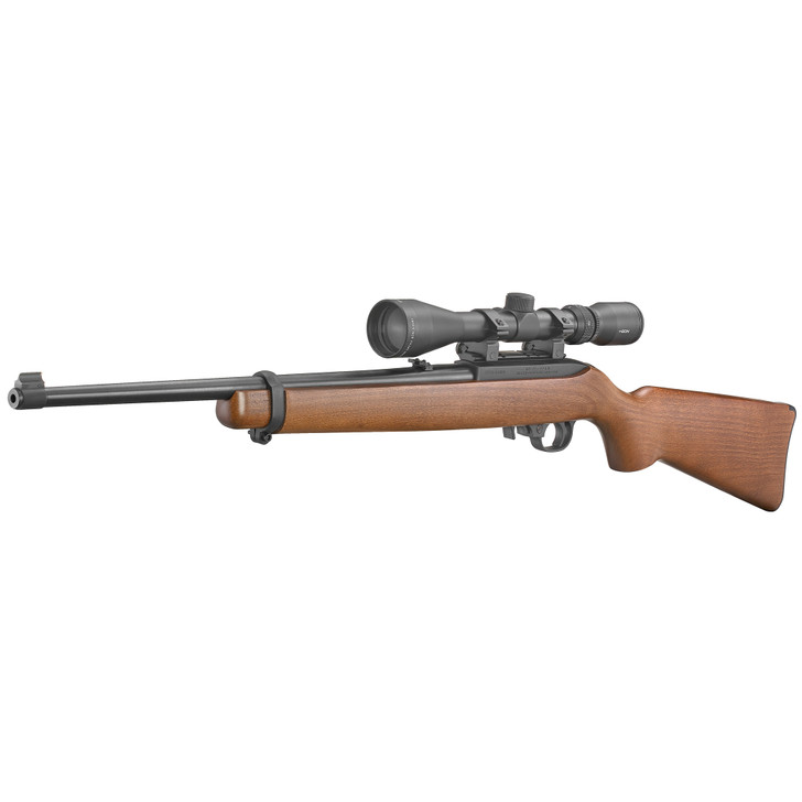 RUGER 10/22 CARBINE RIFLE 22LR 18.5" BARREL HARDWOOD STOCK VIRIDIAN EON 3-9x40 SCOPE + RUGER CASE 10 ROUND MAGAZINE