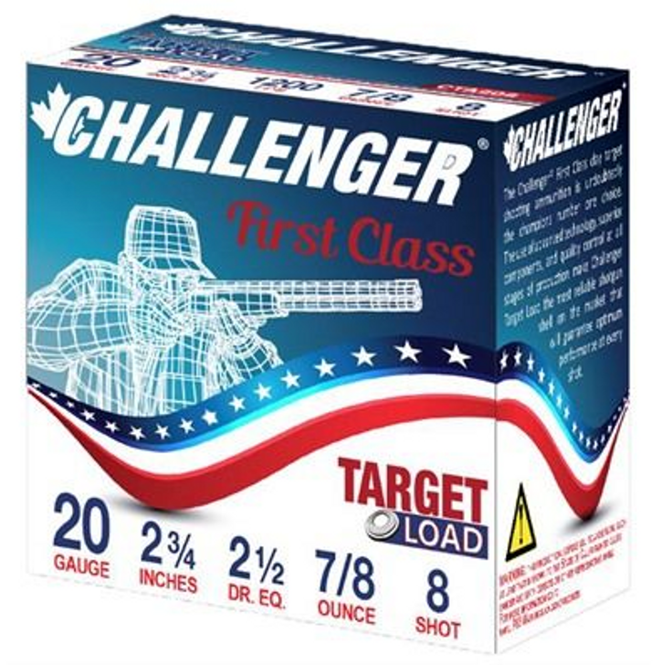 CHALLENGER TARGET LOAD 20 GAUGE 2 1/2DR. 7/8 OZ #8