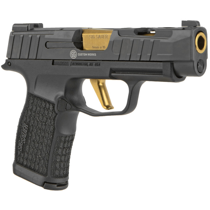 SIG SAUER P365XL SPECTRE 9MM TIN GOLD 3.7" BARREL/FLAT TRIGGER XRAY3 NIGHT SIGHTS 12 ROUND 2 MAGS - BLACK