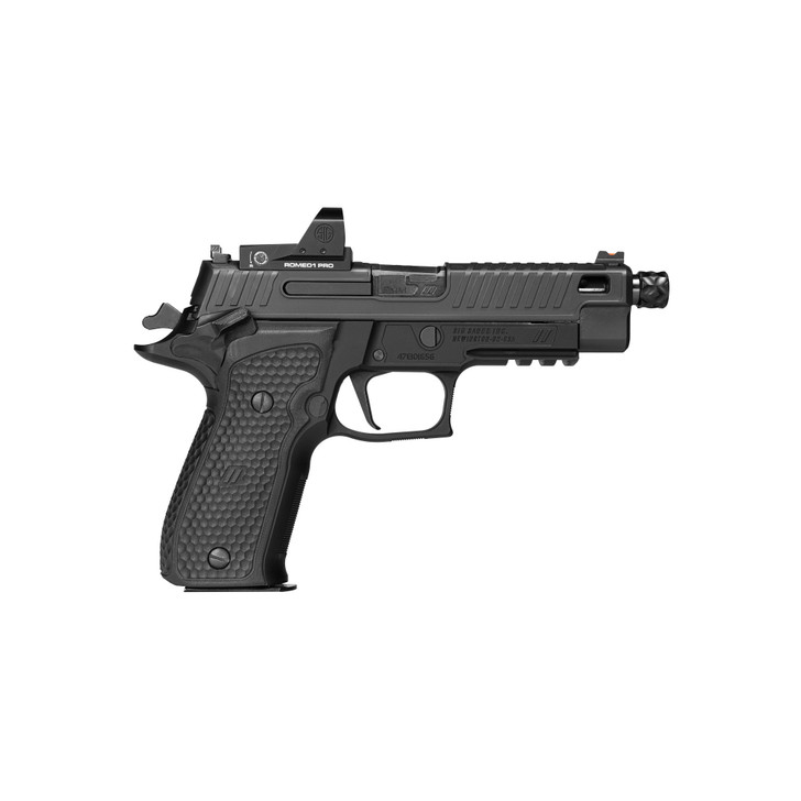 SIG SAUER P226 ZEV METAL FRAME 9MM CUSTOM PISTOL ZEV TEC FIBER OPTIC SIGHTS WITH ROMEO1PRO MICRO RED DOT 15 ROUND - BLACK