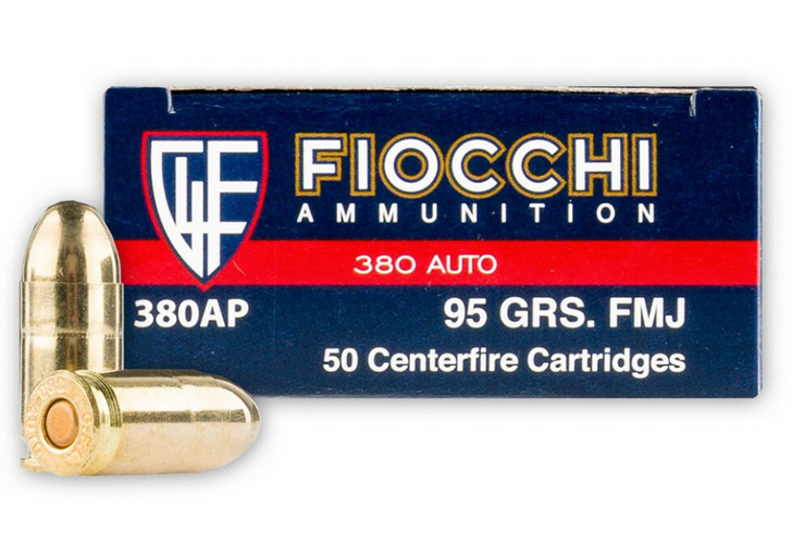 FIOCCHI SHOOTING DYNAMICS 380 ACP 95 GRAIN FULL METAL JACKET 1000 ROUNDS