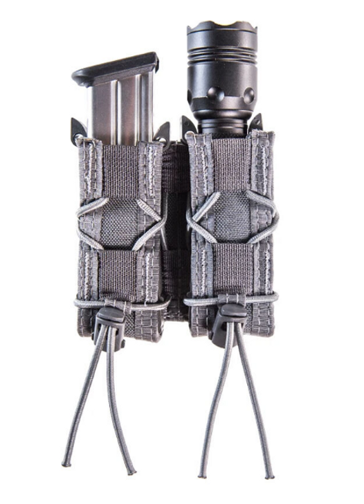 HIGH SPEED GEAR TACO MOLLE PISTOl MAGAZINE POUCH WOLF GRAY NYLON/POLYMER DIVIDER