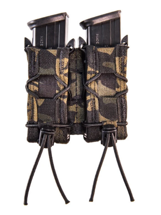 HIGH SPEED GEAR 11PT02MB TACO MOLLE DOUBLE PISTOL MAGAZINE POUCH MULTICAM -BLACK W/POLYMER DIVIDER