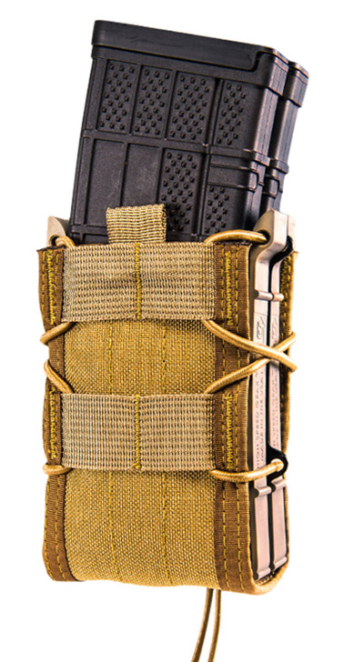 HIGH SPEED GEAR TACO MOLLE X2R SOUBLE MAGAZINE POUCH COYOTE BROWN NYLON W/POLYMER DIVIDER -112R00CB