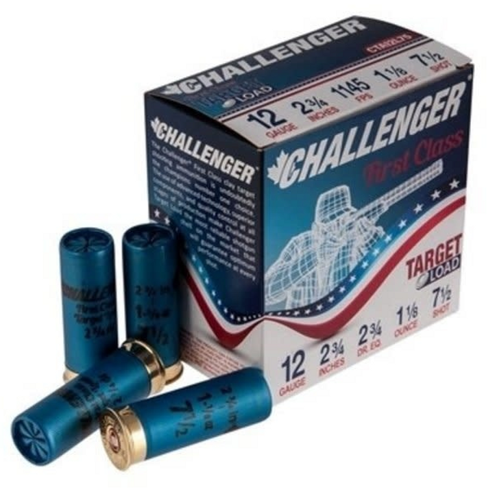 CHALLENGER 12 GAUGE SHOTGUN AMMUNITION #7.5 2 3/4 1 1/8OZ HANDICAP TARGET LOAD 1200 FPS - 250 ROUND CASE