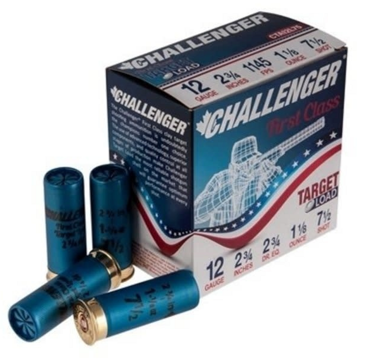CHALLENGER 12 GAUGE SHOTGUN AMMUNITION #8 2 3/4 1 1/8OZ TARGET LOAD 1200 FPS - 250 ROUND CASE