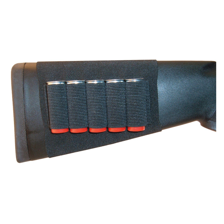 GROVTEC GTAC82 SHOTGUN BUTTSTOCK AMMO HOLDER FITS 5 SHOTGUN SHELLS - BLACK