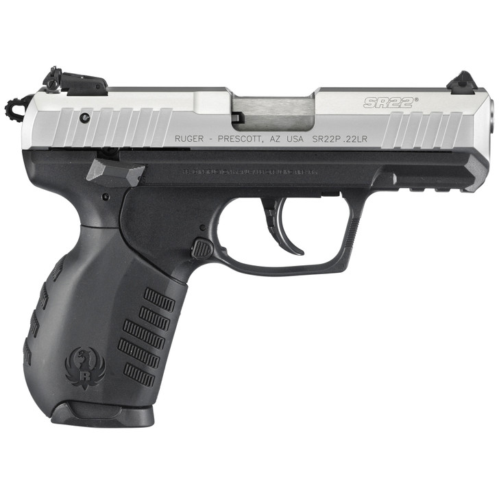 RUGER SR22 PISTOL 22LR 3.5" BARREL 10 ROUND - BLACK/SILVER/RUBBER GRIPS