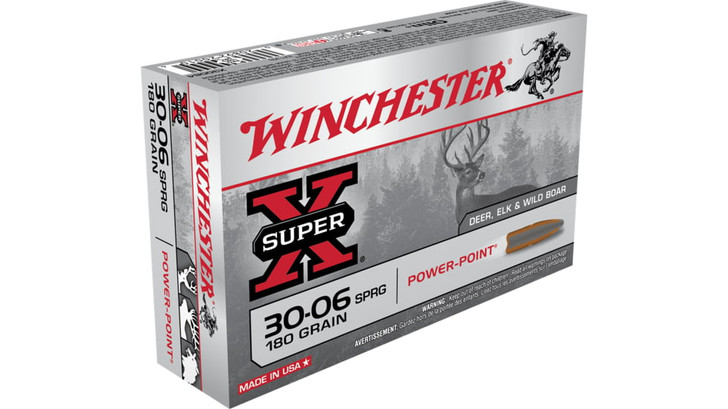 WINCHESTER SUPER X .30-06 SPRINGFIELD 180 GRAIN POWER POINT JSP AMMUNITION - 20 ROUND BOX