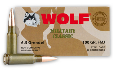 Wolf 6.5 Grendel 100gr FMJ – 20rd