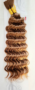 18" Human Hair Blend Deep Wave Bulk Color #30 18" Human Hair Blend Deep Wave Bulk Color #30