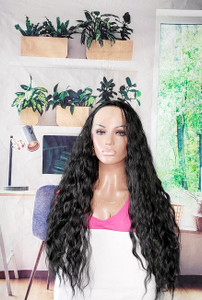 28" Full Lace Wet and Wavy Human Hair Blend Wig 28" Full Lace Wet and Wavy Human Hair Blend Wig
