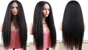 13x4 Transparent Lace Frontal Wig Kinky Straight 180% Density 13x4 Transparent Lace Frontal Wig Kinky Straight 180% Density