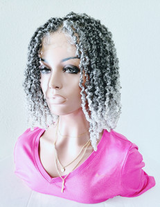 Yanky Twists Braided Lace Front wig - 1B/Gray Yanky Twists Braided Lace Front wig - 1B/Gray